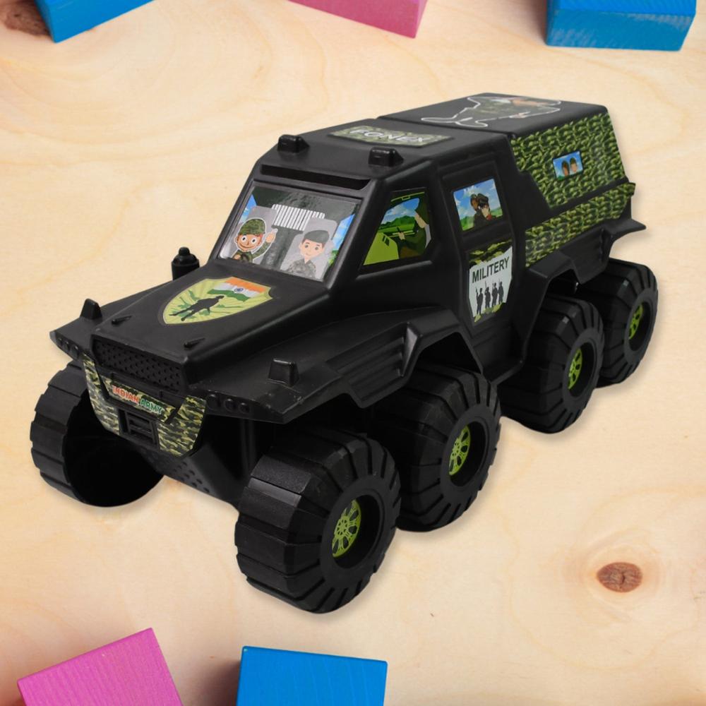 Big Military 8-Wheel Plastic Car Toy (1 Pc) - Material: 1