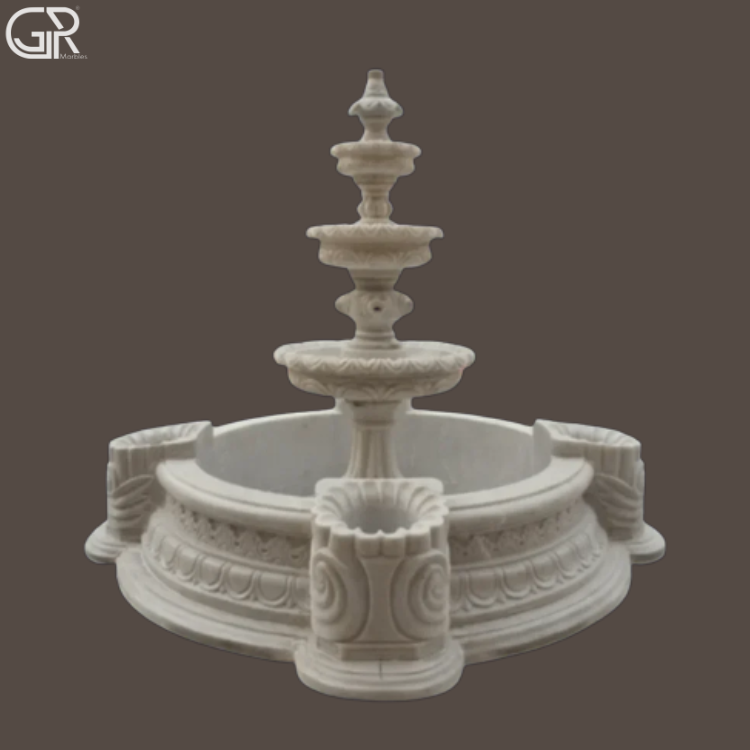 Marble 3 Tier Water Fountain, 5ft