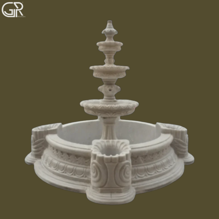 Marble 3 Tier Water Fountain, 5ft