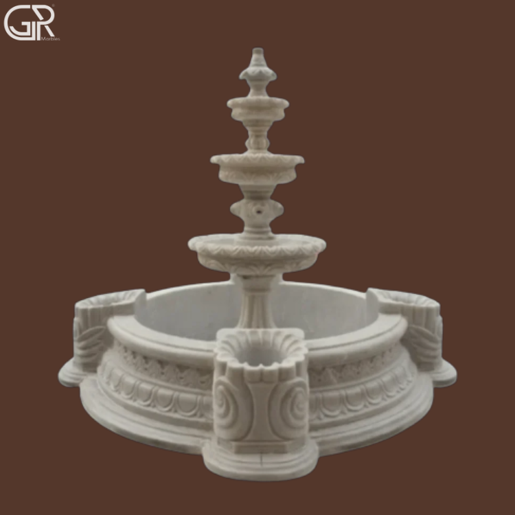 Marble 3 Tier Water Fountain, 5ft