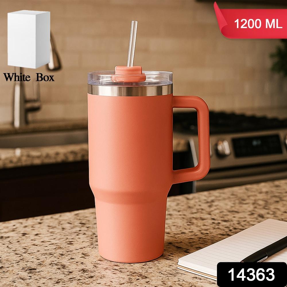 Peach Extra Large Insulated Travel Mug, Tumbler (1200ml - 1 Pc) - Color: Mix