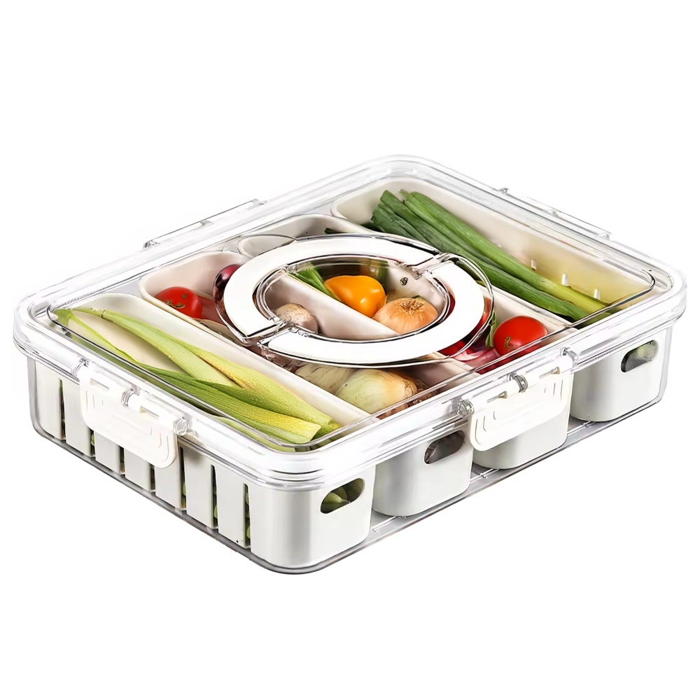 Prime Pick Fridge Storage Container With Lids 4 Compartment