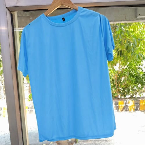 Sky Blue Polyester T Shirts