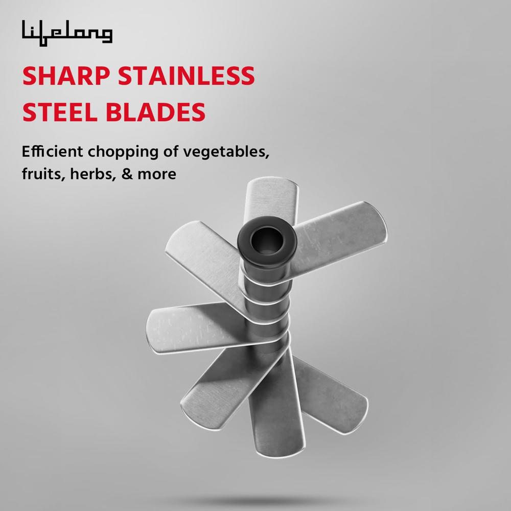 Lifelong Push Chopper 650ml | Compact and Efficient Vegetable, Onion, and Garlic Chopper, Essential Manual Kitchen Cutter for Quick and Easy(LLKT004)