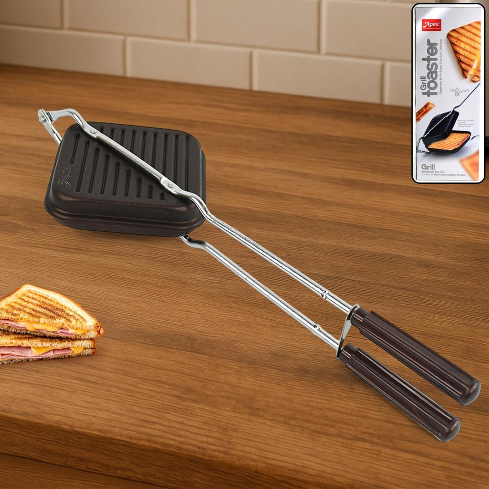 Apex Heavy Gauge Aluminium Grill Sandwich Toaster - Color: Mix
