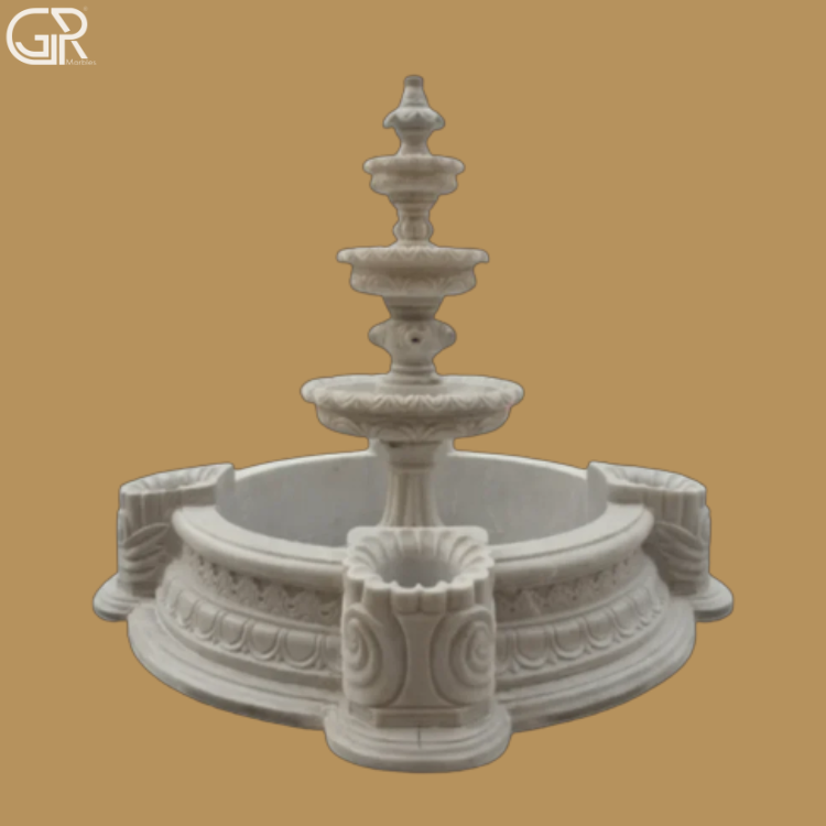 Marble 3 Tier Water Fountain, 5ft