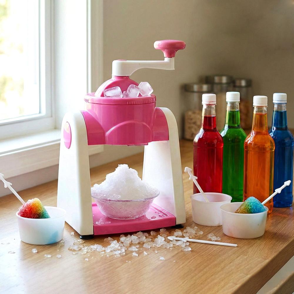 Manual Ice Crusher Machine (1 Set Pink Color)