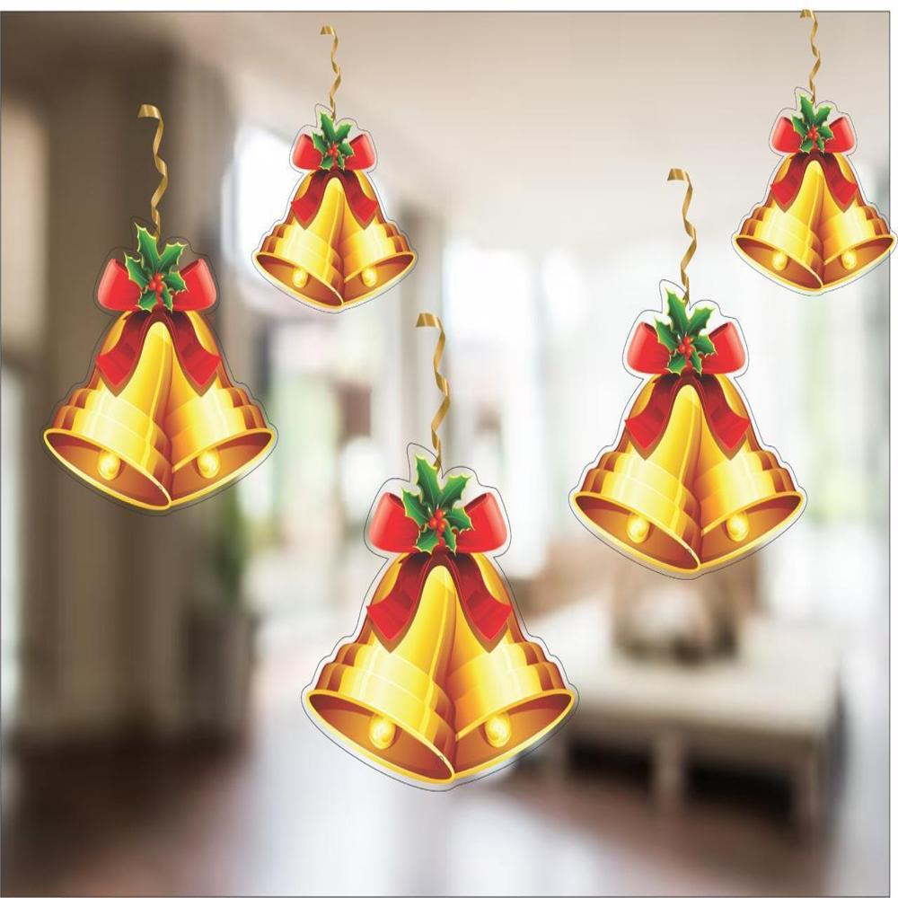 7 Inch Bell Dangler - Color: Golden With Multi-colored Beads