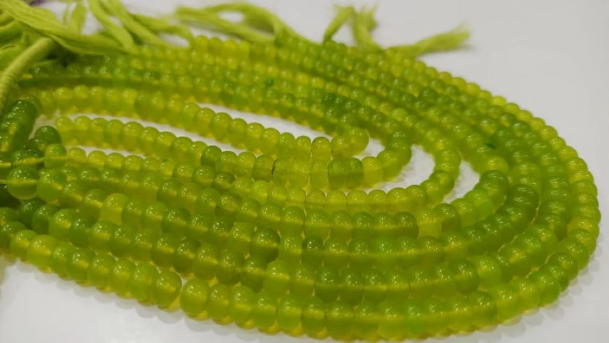 Natural Prehnite Chalcedony Rondelle Plain Smooth 8mm Gemstone Beads Sold per Strand 8 inches Long