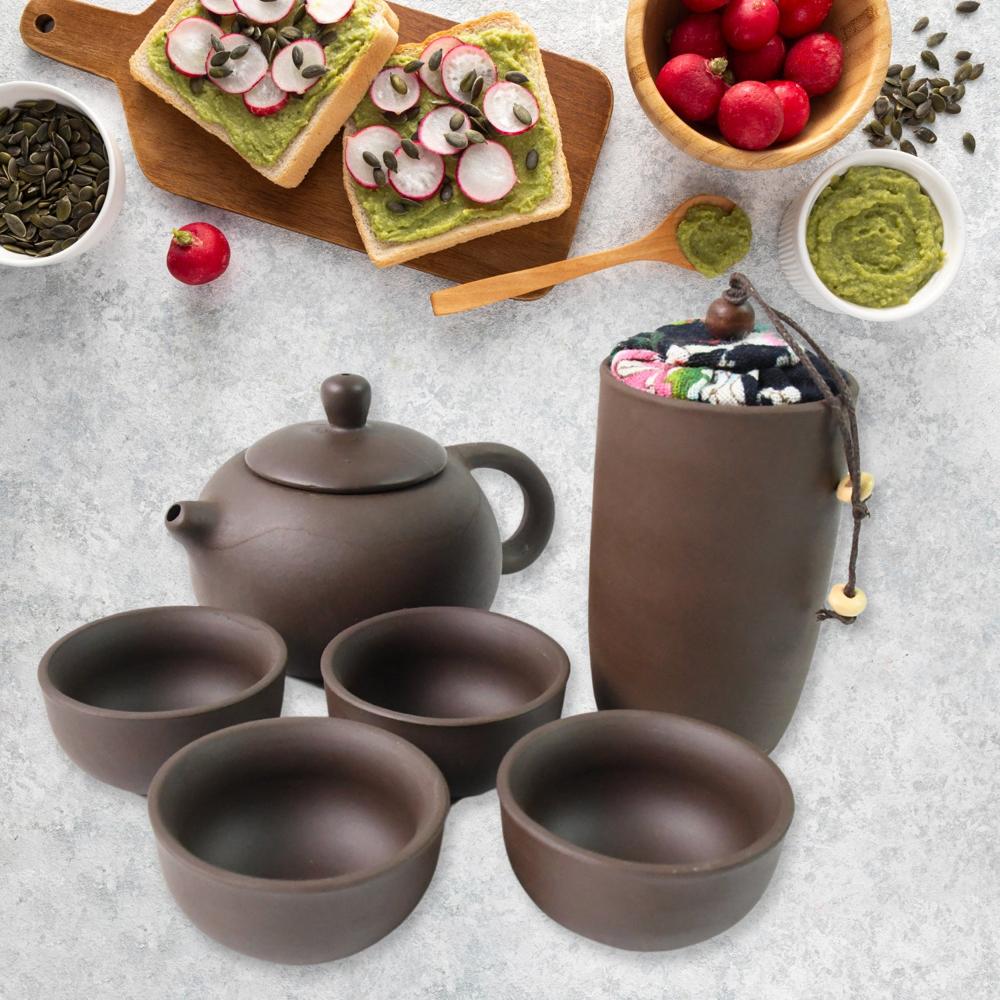 Portable Kung Fu Tea Set With A Portable Travel Bag (Set Of 6Pcs) - Product Type: Home & Kitchen