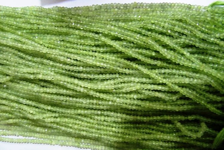 Natural Prehnite Rondelle Faceted 4mm Beads Genuine Prehnite Beads Strand 13 inches long