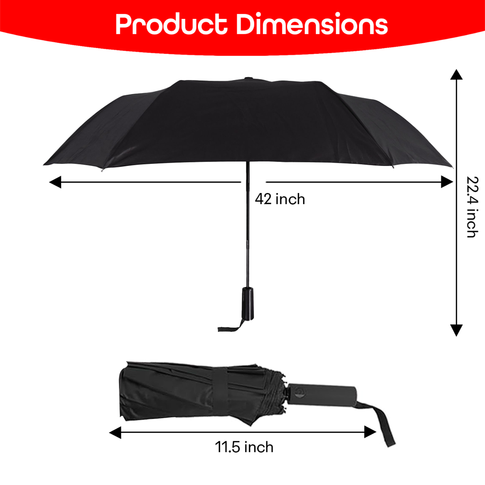 Prime Pick Portable Travel Waterproof Umbrella  Black