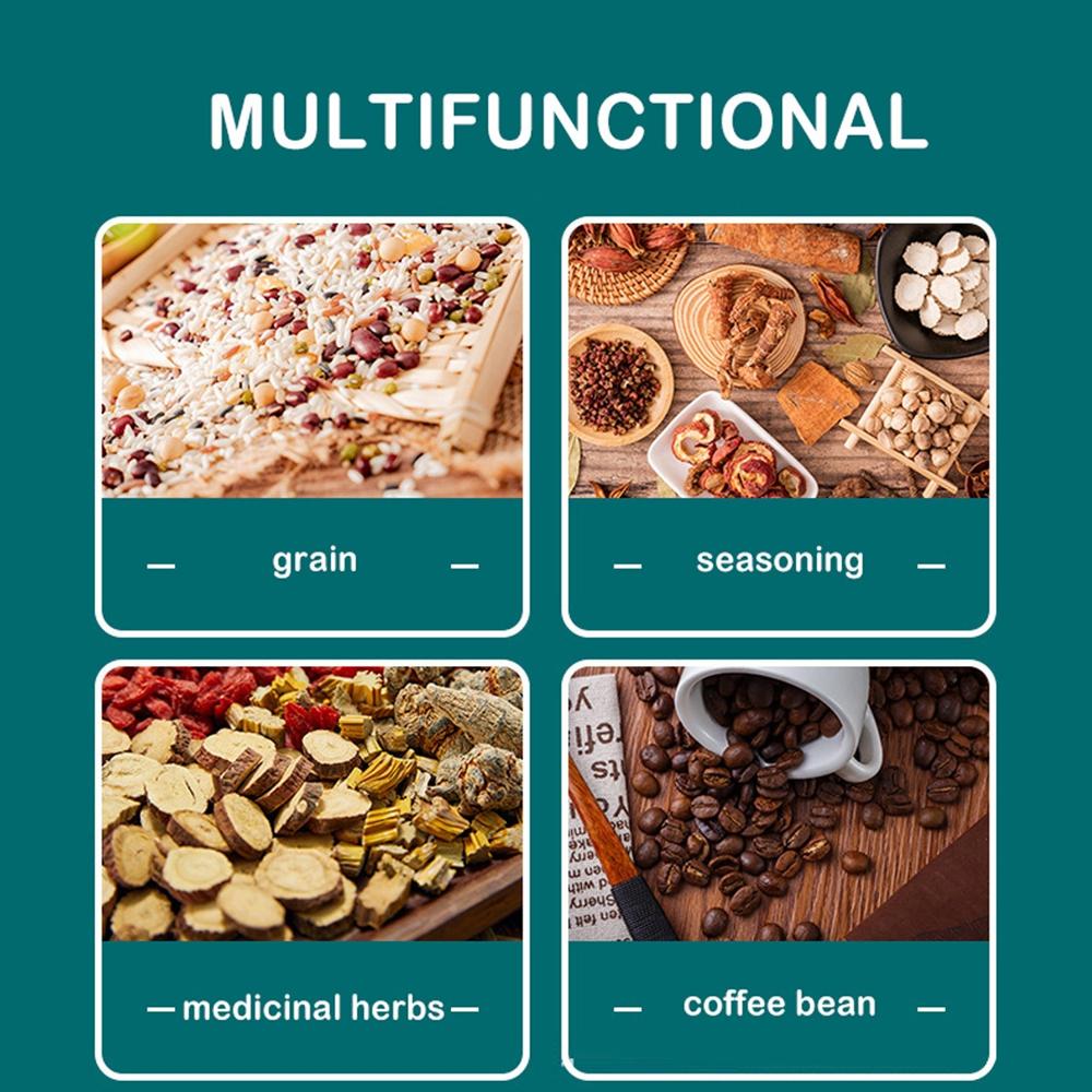 Multi-Functional Electric Stainless Steel Herbs Spices Nuts Grain Grinder With Stainless Steel Bowl, Portable Coffee Bean Seasonings Spices Mill Powder Machine Grinder Machine For Home And Office - Color: Mix