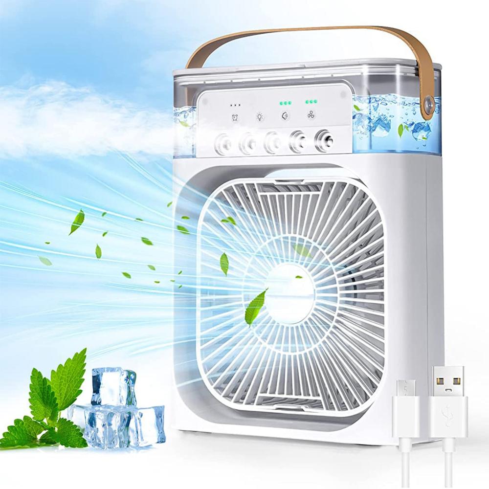 Portable Air Cooler Fan With 7-color Light  Personal Ac Fan