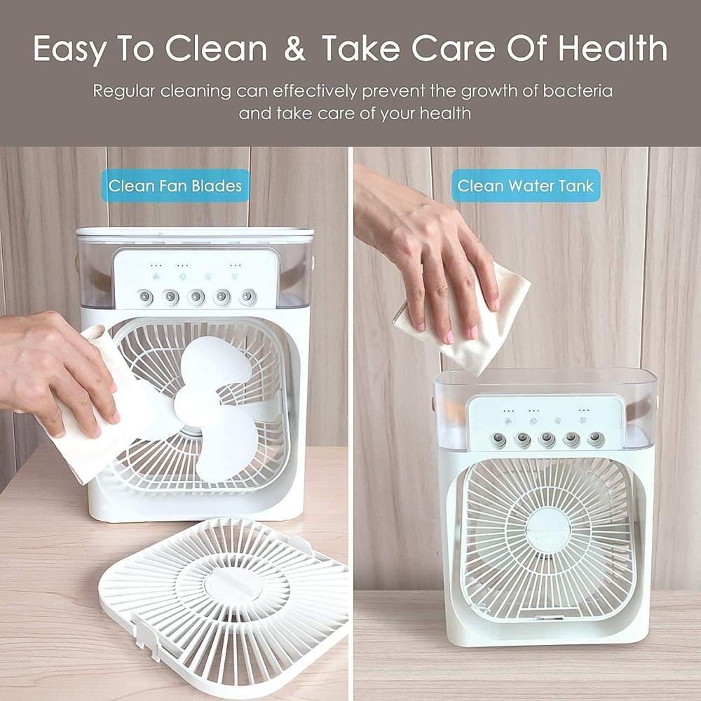 Portable Air Cooler Fan with 7-Color Light  Personal AC Fan