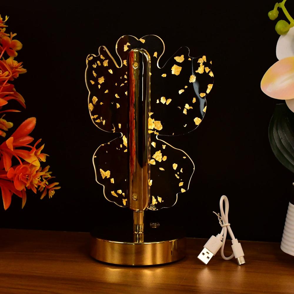 Luxury Golden Crystal Led Table Lamp (1 Pc) - Color: Mix