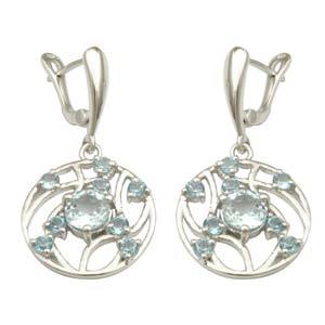 Chandelier Earrings - 925 Sterling Silver, Blue Topaz and Crystal Detail, Lifetime Buy Back, Eco-Friendly and Customizable Design