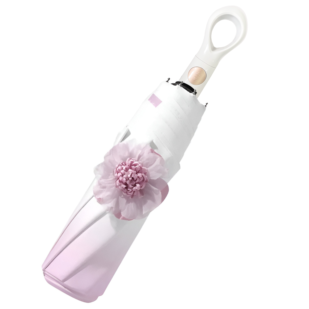 Prime Pick Mini Folding Umbrella With Flower designed  Purple