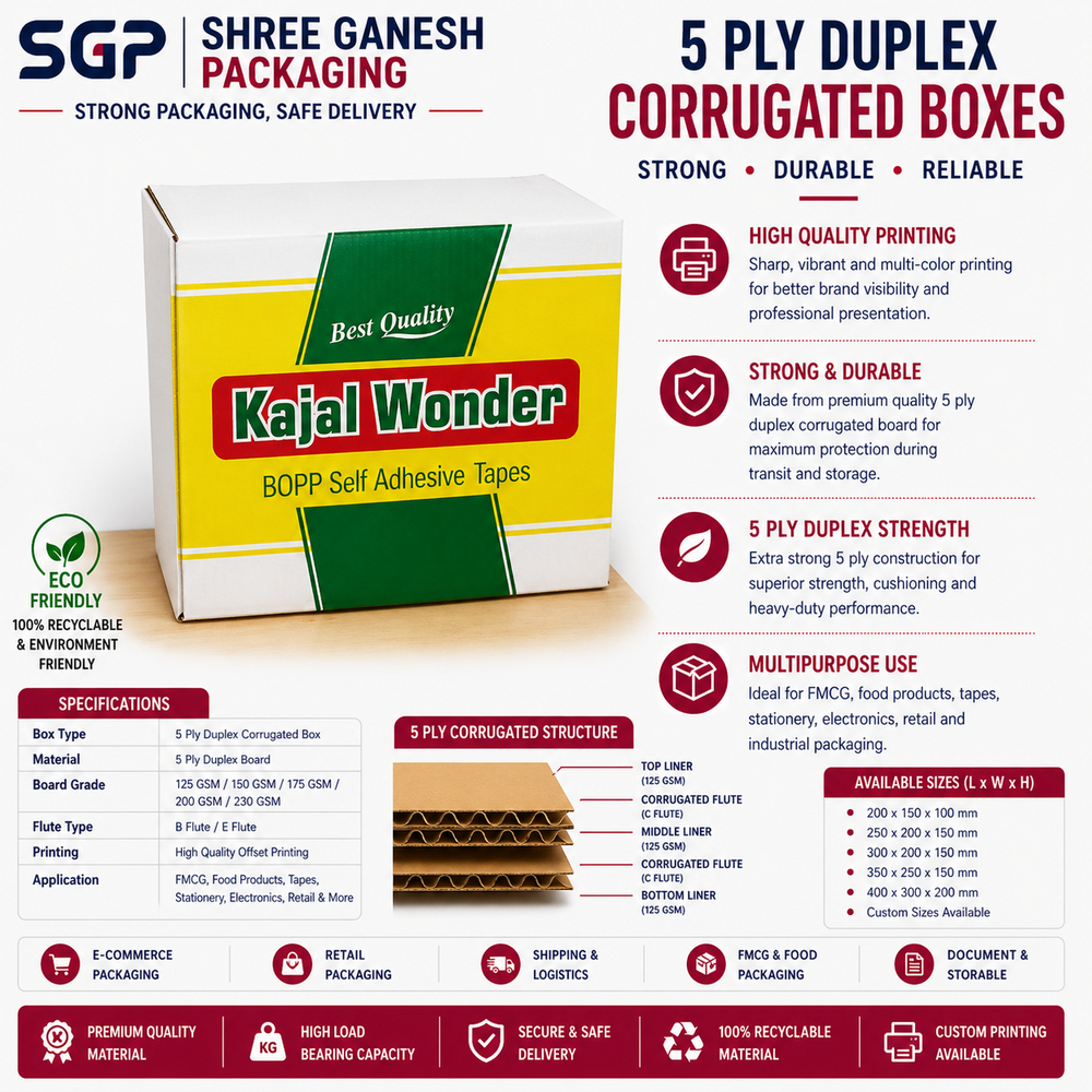 5 ply Duplex Corruagted Boxes