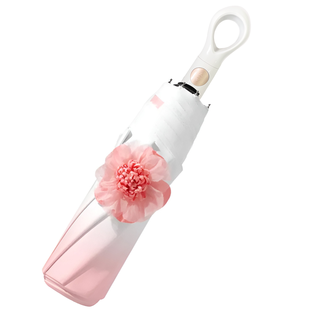 Prime Pick Mini Folding Umbrella With Flower designed  Pink