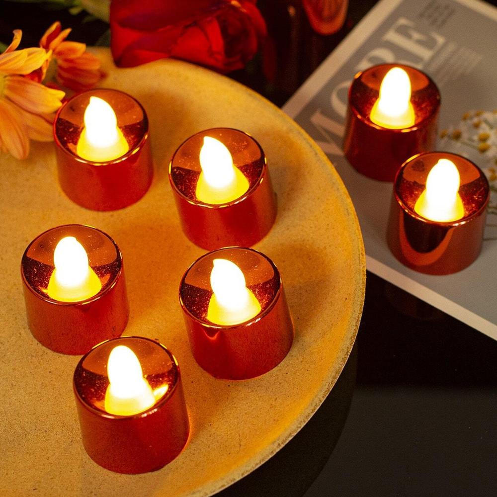 LED Tea Light Electrical Candles / Diya  Plastic Candle Lights (24 Pc Set)