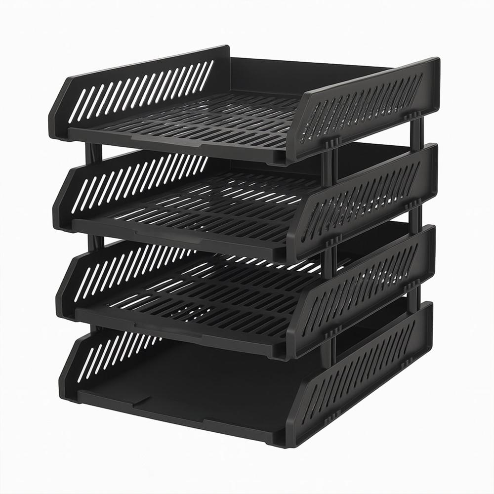 4 Layer Multifunctional File Rack with Drawers for Office Desk