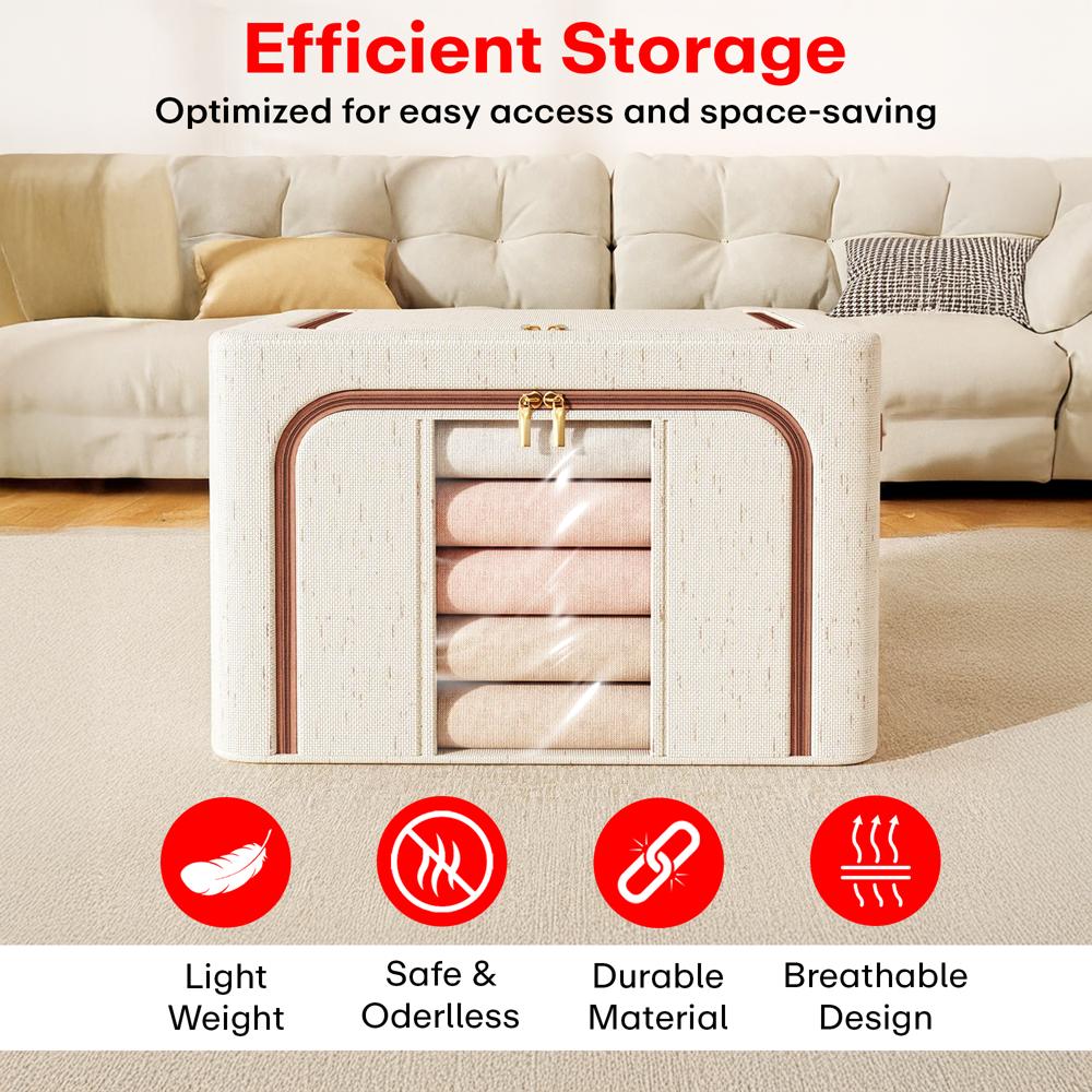 Prime Pick Cotton Linen Wardrobe Clothes Organizer