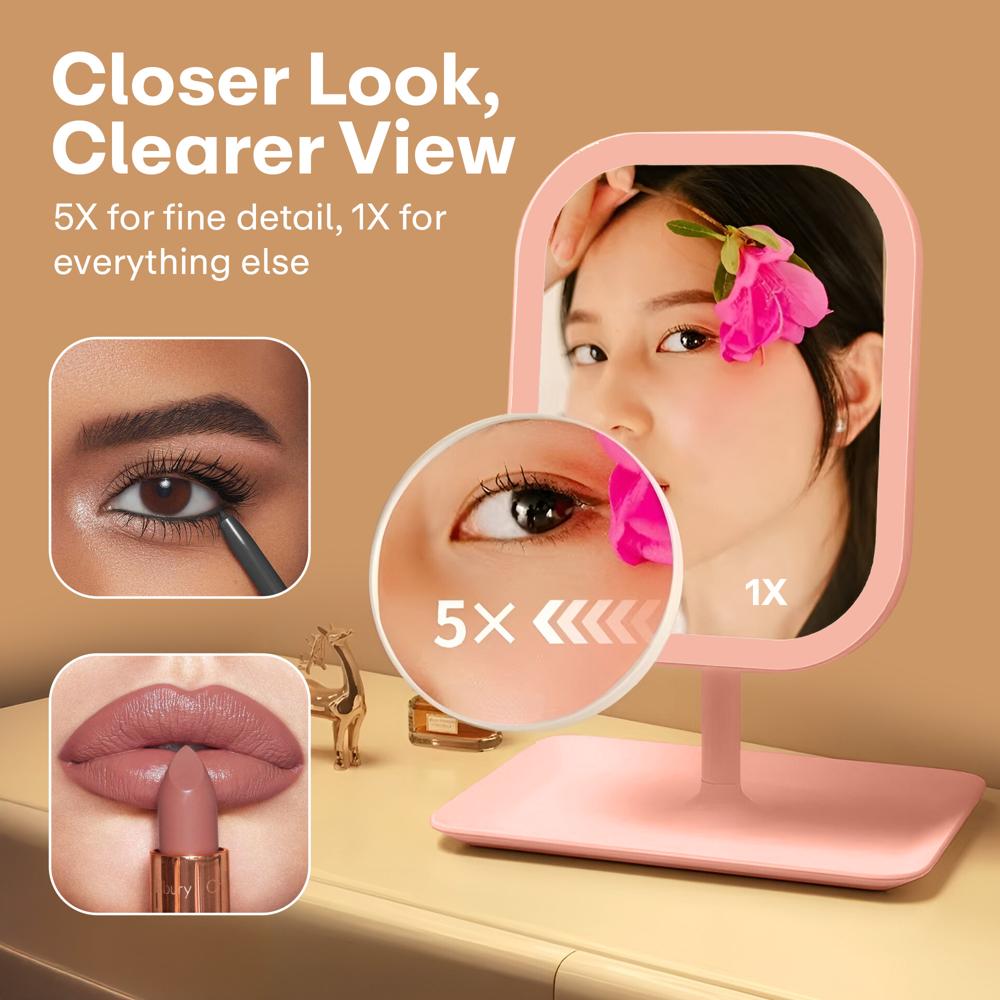 Prime Pick Non-LED Makeup Mirror  Pink