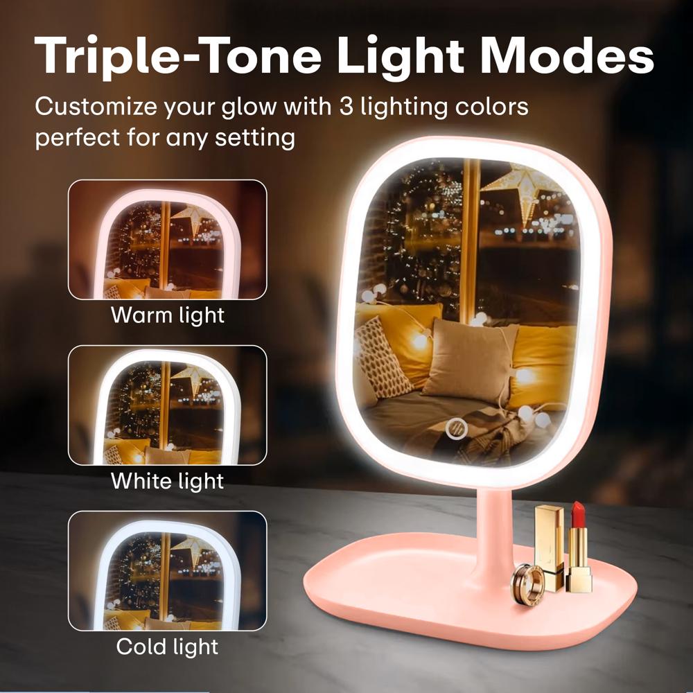 Prime Pick LED Makeup Mirror  Pink