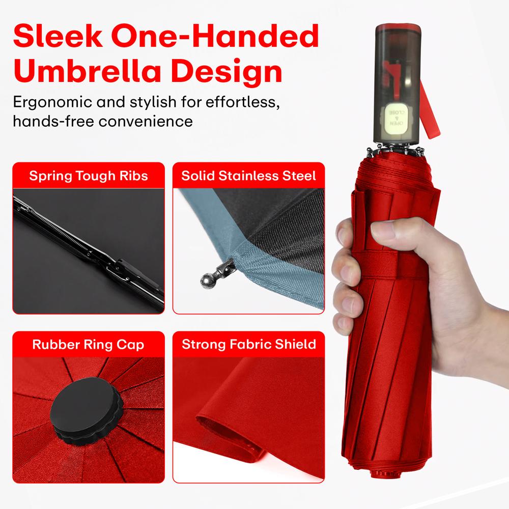 Prime Pick Natural Light Umbrella  Red