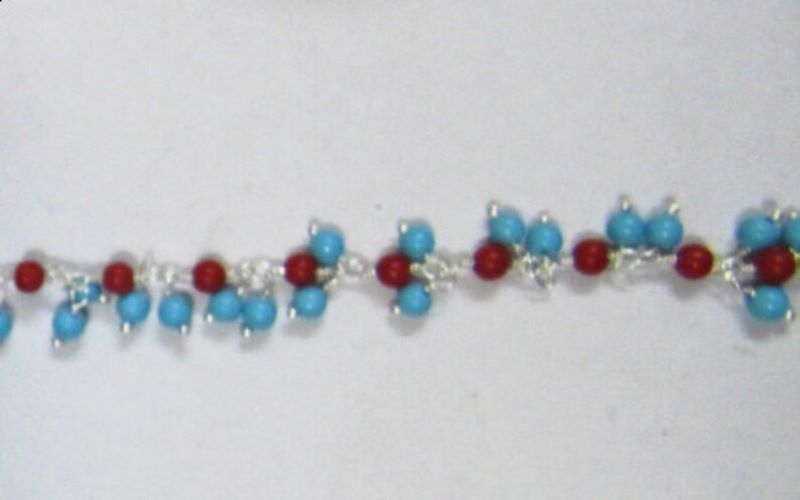 Smooth Coral Turquoise Plain Round Beads 3mm Cluster Dangling Chain. Wire Wrap Chain