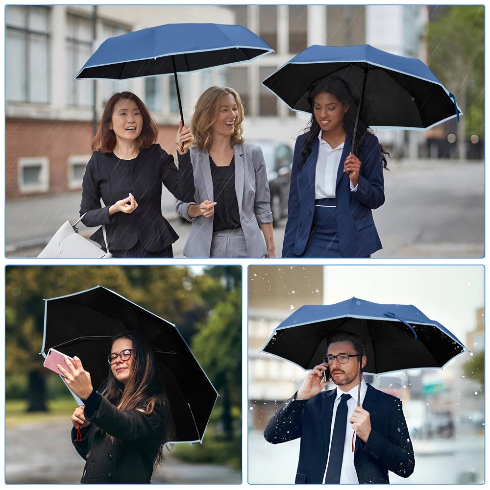 Prime Pick Natural Light Umbrella  Dark Blue