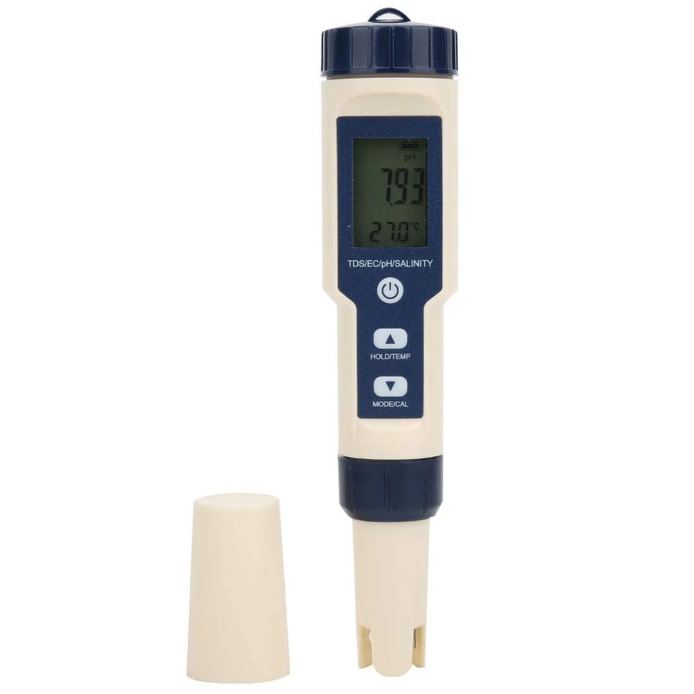 True Sense Ph Salinity Tds Ec Temperature Meter, 5 In 1