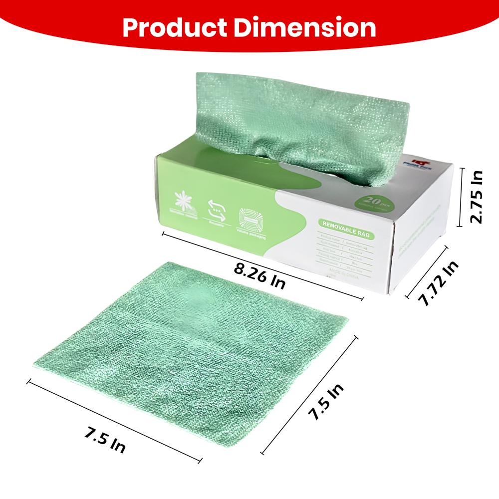 Microfiber Cleaning  Drying Wipes Matcha Green 20 20 cm   Pack of 20