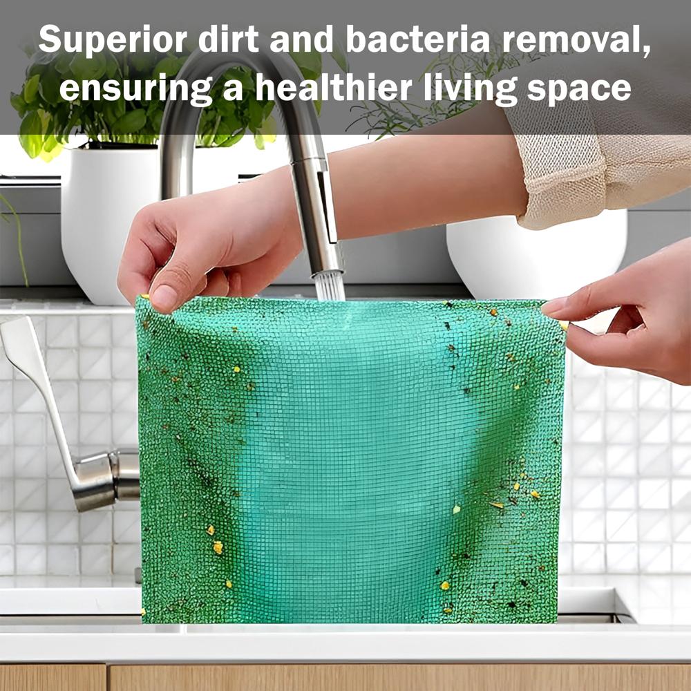 Microfiber Cleaning  Drying Wipes Matcha Green 20 20 cm   Pack of 20