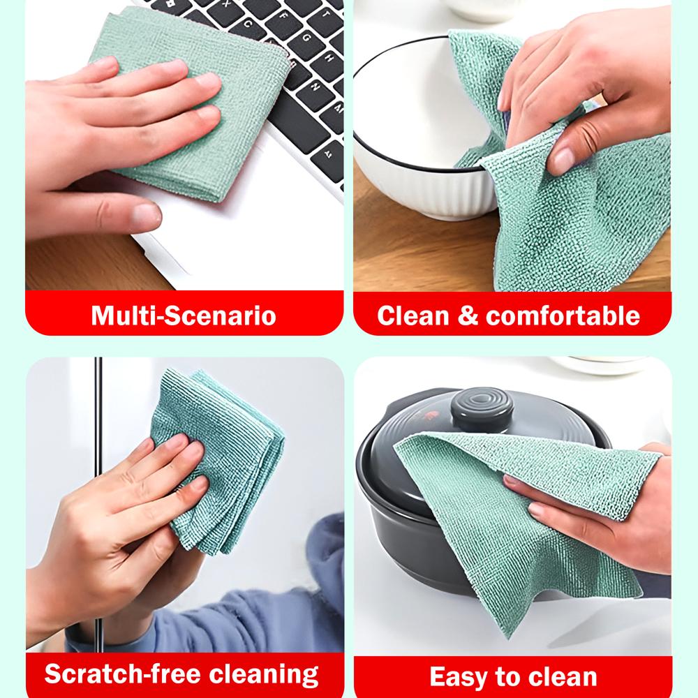 Microfiber Cleaning  Drying Wipes Matcha Green 20 20 cm   Pack of 20