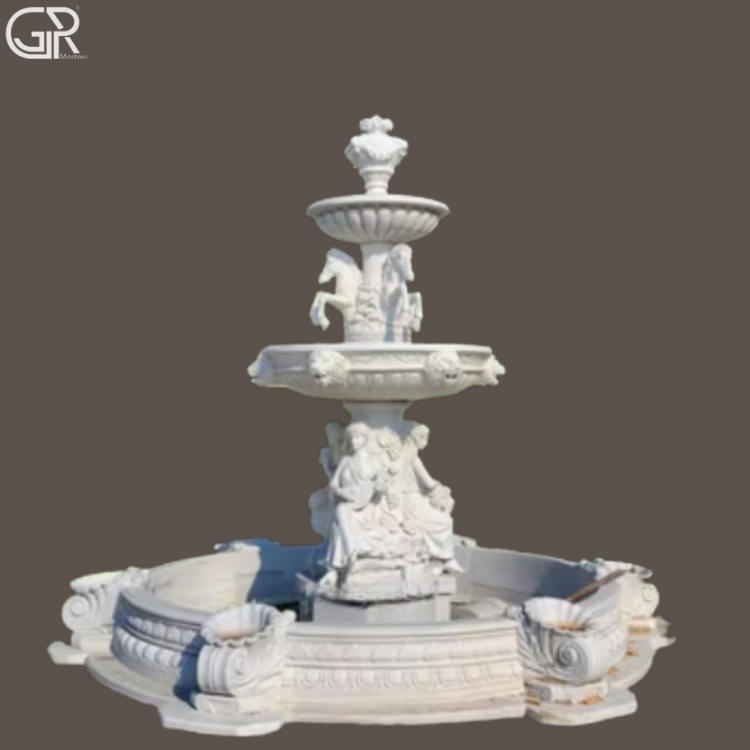 3 Tier Marble Waterfall, 10ft