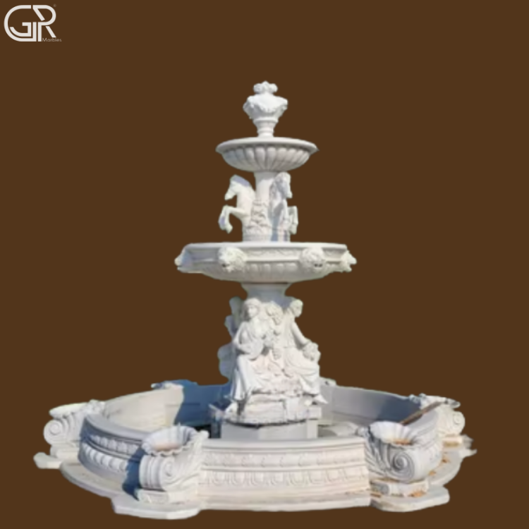 3 Tier Marble Waterfall, 10ft