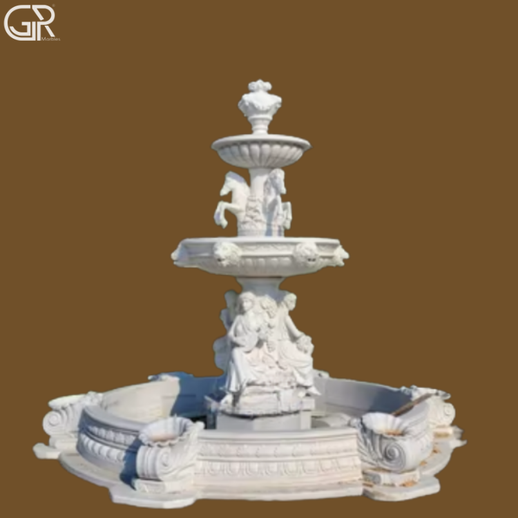 3 Tier Marble Waterfall, 10ft