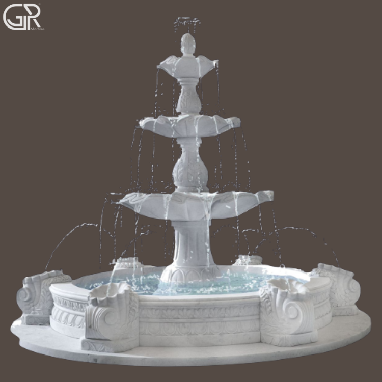 3 Tier Marble Stylish Fountain, 8ft
