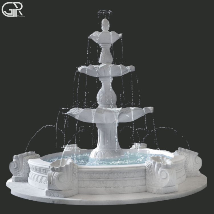 3 Tier Marble Stylish Fountain, 8ft