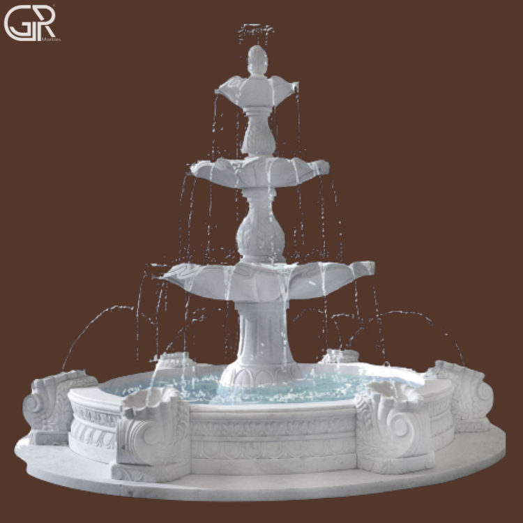 3 Tier Marble Stylish Fountain, 8ft
