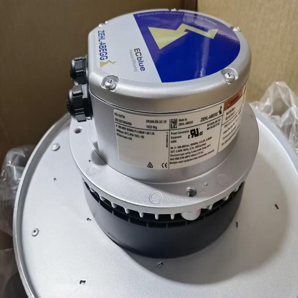 ZIEHL-ABEGG GR28M-ZIK.DC.1R 380/480V AC 1.65/1.3A 75089mm Ball Bearing Industrial Centrifugal Blower