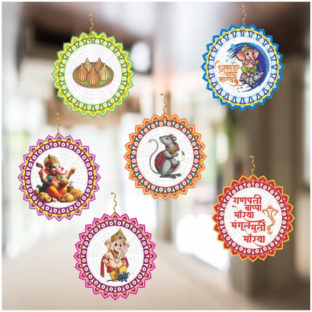 paper fan for ganpati decoration