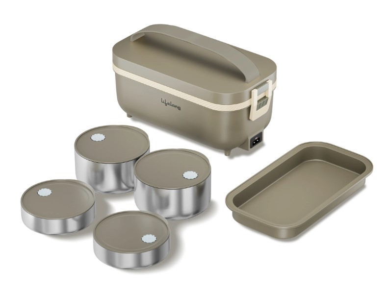 Lifelong 950 Ml 5  Compartments (conduction Heat  Lunch Box)(llelb01) - Color: Green