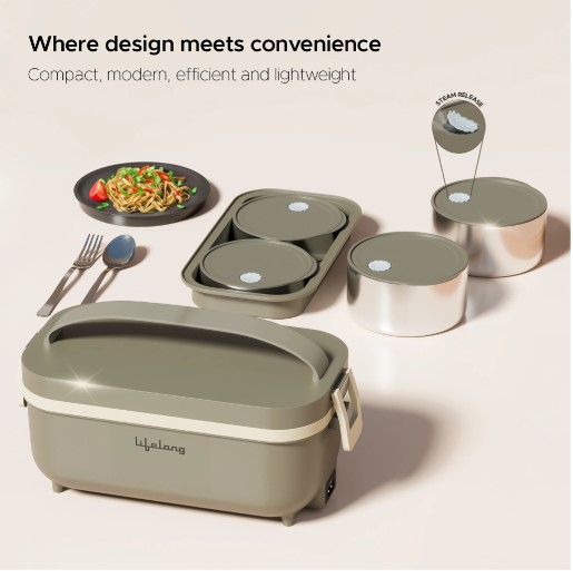 Lifelong 950 ml 5  Compartments (Conduction Heat  Lunch Box)(LLELB01)