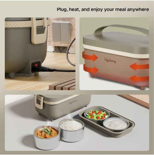 Lifelong 950 ml 5  Compartments (Conduction Heat  Lunch Box)(LLELB01)