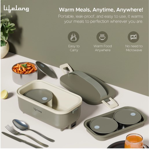 Lifelong 950 ml 5  Compartments (Conduction Heat  Lunch Box)(LLELB01)