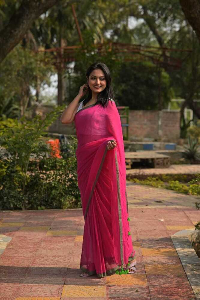Pink Color Mal Catton Saree