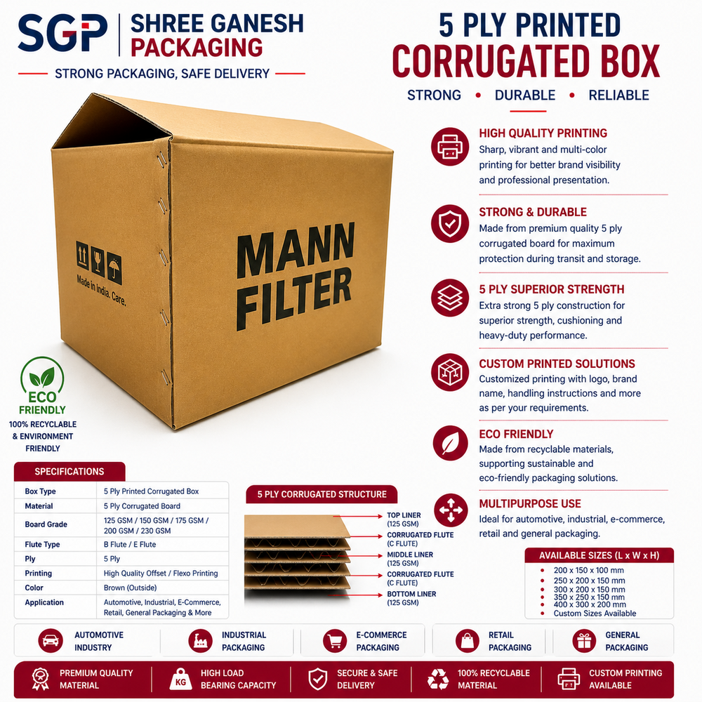 5 Ply Printed Corrugated Box
